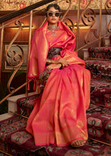 Load image into Gallery viewer, Brink Pink Woven Banarasi Silk Saree