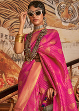 Load image into Gallery viewer, Magenta Pink Woven Banarasi Silk Saree