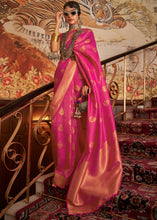 Load image into Gallery viewer, Magenta Pink Woven Banarasi Silk Saree