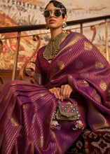 Load image into Gallery viewer, Dark Orchid Purple Woven Banarasi Silk Saree