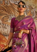 Load image into Gallery viewer, Dark Orchid Purple Woven Banarasi Silk Saree