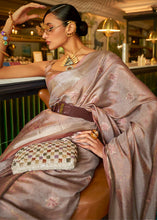Load image into Gallery viewer, Fawn Brown Handloom Weave Organza Silk Saree