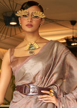 Load image into Gallery viewer, Fawn Brown Handloom Weave Organza Silk Saree