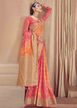 Load image into Gallery viewer, Pink &amp; Yellow Zari Woven Raw Silk Saree