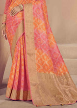 Load image into Gallery viewer, Pink &amp; Yellow Zari Woven Raw Silk Saree