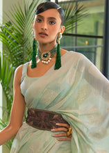 Load image into Gallery viewer, Shades Of Green Chikankari Weaving Silk Saree with Sequins work