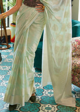 Load image into Gallery viewer, Shades Of Green Chikankari Weaving Silk Saree with Sequins work