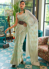 Load image into Gallery viewer, Shades Of Green Chikankari Weaving Silk Saree with Sequins work