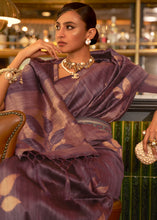 Load image into Gallery viewer, Razzmic Berry Purple Zari Woven Handloom Weaving Silk Saree