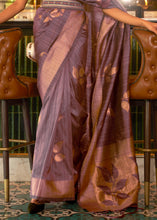 Load image into Gallery viewer, Razzmic Berry Purple Zari Woven Handloom Weaving Silk Saree