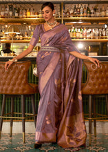 Load image into Gallery viewer, Razzmic Berry Purple Zari Woven Handloom Weaving Silk Saree