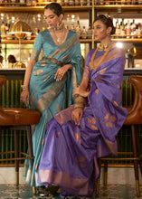 Load image into Gallery viewer, Shades Of Blue Zari Woven Handloom Weaving Silk Saree