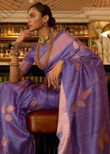 Load image into Gallery viewer, Electric Purple Zari Woven Handloom Weaving Silk Saree