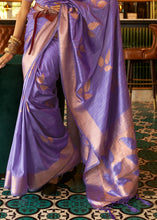 Load image into Gallery viewer, Electric Purple Zari Woven Handloom Weaving Silk Saree