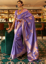 Load image into Gallery viewer, Electric Purple Zari Woven Handloom Weaving Silk Saree