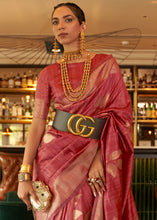 Load image into Gallery viewer, Mystic Pink Zari Woven Handloom Weaving Silk Saree