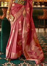 Load image into Gallery viewer, Mystic Pink Zari Woven Handloom Weaving Silk Saree