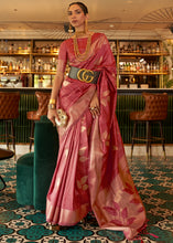 Load image into Gallery viewer, Mystic Pink Zari Woven Handloom Weaving Silk Saree