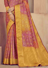 Load image into Gallery viewer, Pink &amp; Yellow Zari Woven Raw Silk Saree