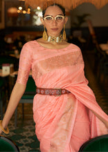 Load image into Gallery viewer, Creamy Pink Zari Woven Tussar Silk Saree