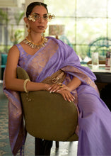 Load image into Gallery viewer, Electric Purple Zari Woven Tussar Silk Saree