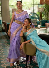 Load image into Gallery viewer, Electric Purple Zari Woven Tussar Silk Saree