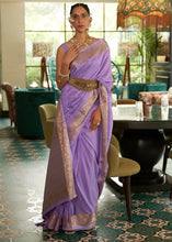 Load image into Gallery viewer, Electric Purple Zari Woven Tussar Silk Saree