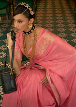 Load image into Gallery viewer, Watermelon Pink Zari Woven Tussar Silk Saree