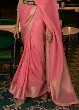 Load image into Gallery viewer, Watermelon Pink Zari Woven Tussar Silk Saree