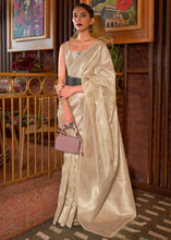 Load image into Gallery viewer, Beige Brown Handloom Weaving Tussar Silk Saree
