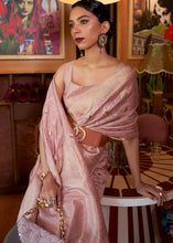 Load image into Gallery viewer, Opera Mauve Purple Woven Tussar Silk Saree