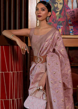 Load image into Gallery viewer, Opera Mauve Purple Woven Tussar Silk Saree