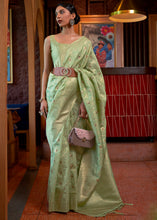 Load image into Gallery viewer, Sage Green Woven Tussar Silk Saree