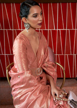 Load image into Gallery viewer, Brink Pink Woven Tussar Silk Saree