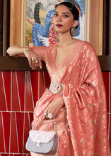 Load image into Gallery viewer, Brink Pink Woven Tussar Silk Saree