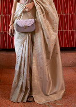 Load image into Gallery viewer, Beige Brown Woven Tussar Silk Saree