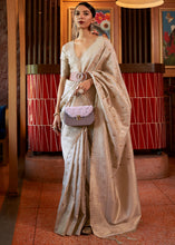 Load image into Gallery viewer, Beige Brown Woven Tussar Silk Saree
