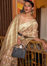 Load image into Gallery viewer, Shades Of Brown Handloom Weaving Linen Silk Saree