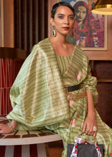 Load image into Gallery viewer, Shades Of Brown Handloom Weaving Linen Silk Saree