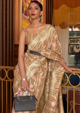 Load image into Gallery viewer, Shades Of Brown Handloom Weaving Linen Silk Saree