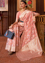 Load image into Gallery viewer, Shades Of Pink Handloom Weaving Linen Silk Saree