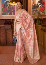 Load image into Gallery viewer, Shades Of Pink Handloom Weaving Linen Silk Saree