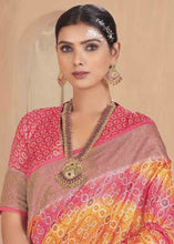 Load image into Gallery viewer, Pink &amp; Yellow Zari Woven Raw Silk Saree