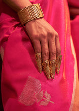 Load image into Gallery viewer, Hot Pink Copper Zari Woven Designer Silk Saree