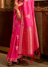 Load image into Gallery viewer, Hot Pink Copper Zari Woven Designer Silk Saree