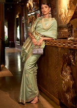Load image into Gallery viewer, Light Green Copper Zari Woven Designer Silk Saree