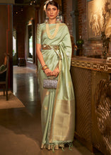 Load image into Gallery viewer, Light Green Copper Zari Woven Designer Silk Saree