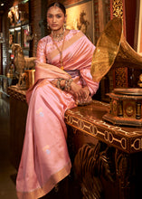 Load image into Gallery viewer, Mauvelous Pink Copper Zari Woven Designer Silk Saree
