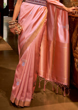 Load image into Gallery viewer, Mauvelous Pink Copper Zari Woven Designer Silk Saree