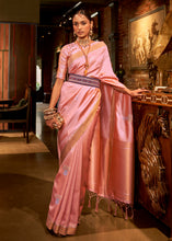 Load image into Gallery viewer, Mauvelous Pink Copper Zari Woven Designer Silk Saree